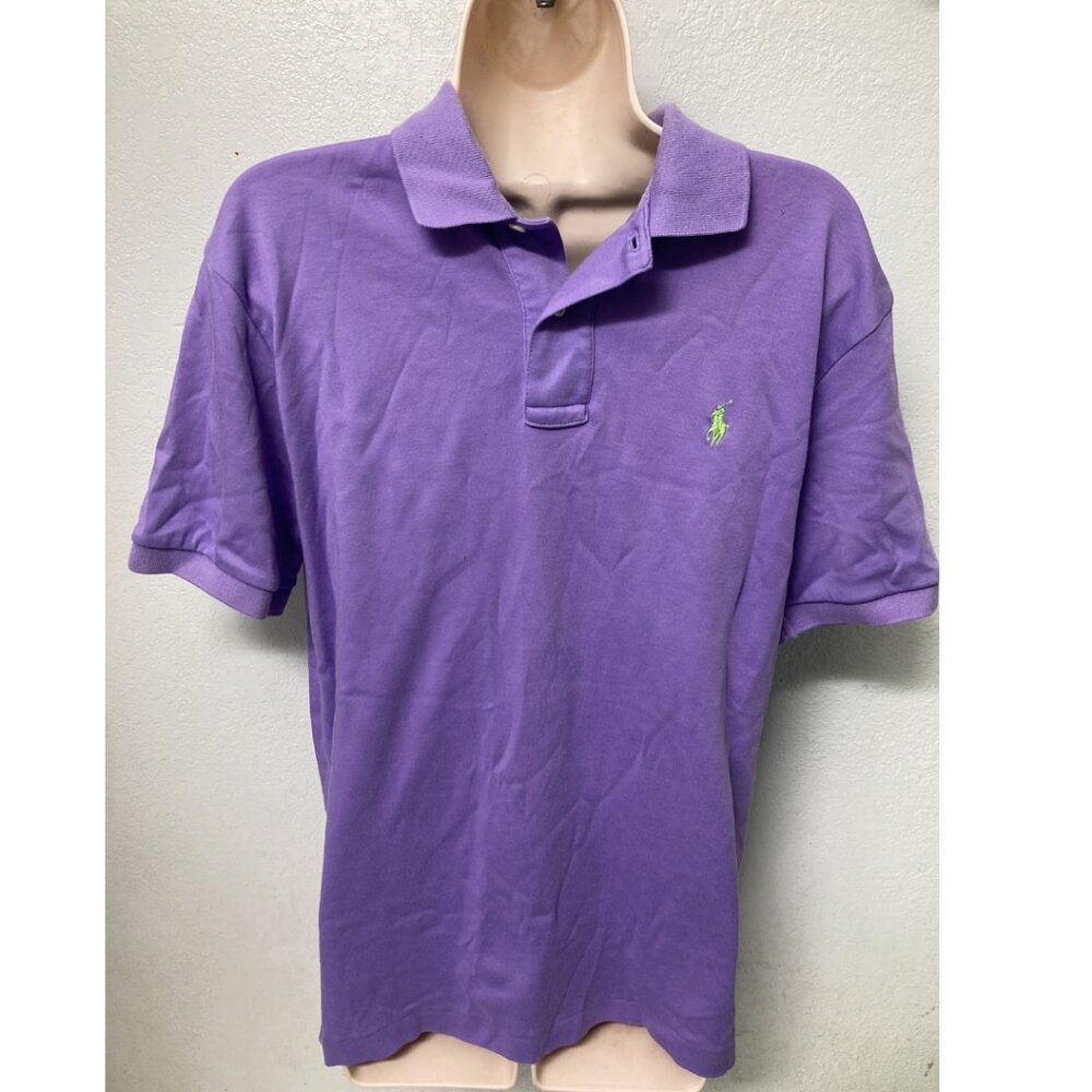 Polo Ralph Lauren Purple Men’s Polo Shirt Size S Classic Fit Cotton Green Pony